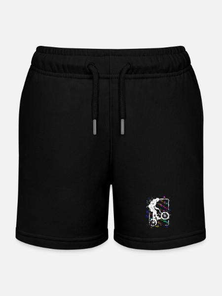 BMX Fahrrad / BMX-pyörä / BMX Freestyle - Sweatshorts barn ekologisk Stanley/Stella - svart