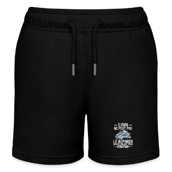 Papa réparateur Papa Bricoleur - Short de jogging enfant bio Stanley/Stella - noir - Devant