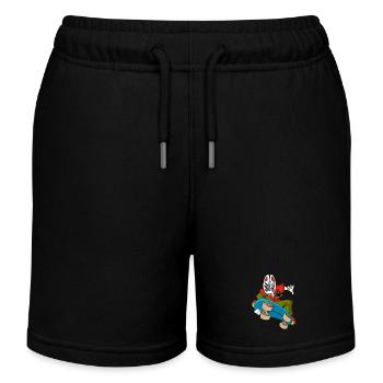 Renard étrange en skateboard - Short de jogging enfant bio Stanley/Stella - noir - Devant