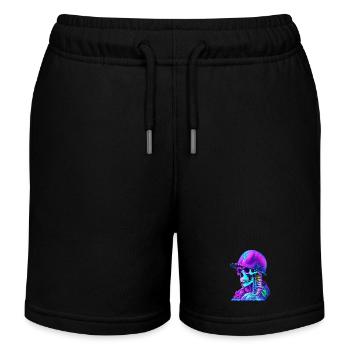 Skeleton with cap - Kids Organic Sweat Shorts by Stanley/Stella - black - Front