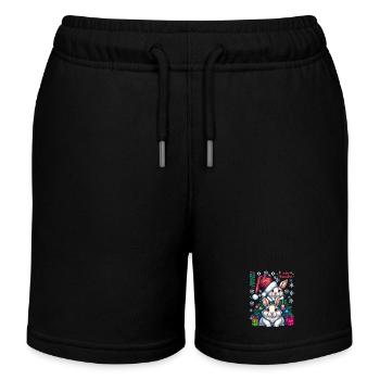 Festliche Osterhasen mit Weihnachtsmütze - Kinder Organic Joggingshorts Mini Bolter von Stanley/Stella - Schwarz - Vorne