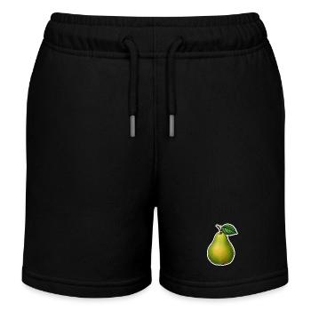 Pear with leaf - Kids Organic Sweat Shorts by Stanley/Stella - black - Front