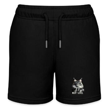 Maine Coon Cat Next Level Suit Success Gift - Kids Organic Sweat Shorts by Stanley/Stella - black - Front