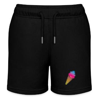 Eis Rahmen Verlauf farbenfroh Sommer Eiswaffel Ice - Kinder Organic Joggingshorts Mini Bolter von Stanley/Stella - Schwarz - Vorne