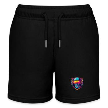 Ski Ski Goggles Skull - Kids Organic Sweat Shorts by Stanley/Stella - black - Front