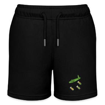 Green Pineapple Bomb Flugzeug - Kinder Organic Joggingshorts Mini Bolter von Stanley/Stella - Schwarz - Vorne