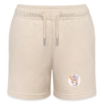 Cat Birthday Comic - Kids Organic Sweat Shorts by Stanley/Stella - soft Ecru - Front
