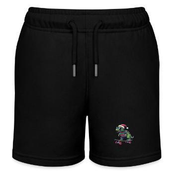 Dinosaurier stegosaurus Weihnachten Lustig - Kinder Organic Joggingshorts Mini Bolter von Stanley/Stella - Schwarz - Vorne