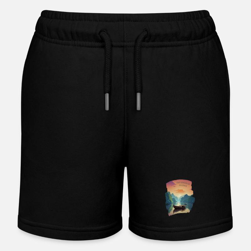 Le son du silence - Soleil couchant - Short de jogging enfant bio Stanley/Stella - noir