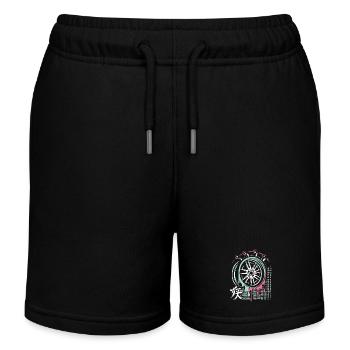 JDM Drift Rim – Tuning & Racing Art - Kids Organic Sweat Shorts by Stanley/Stella - black - Front