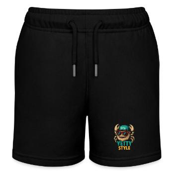 Graphisme Yeti Style Yetty - Short de jogging enfant bio Stanley/Stella - noir - Devant