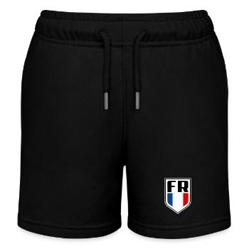 Drapeau de la France Symbole officiel français - Short de jogging enfant bio Stanley/Stella - noir - Devant