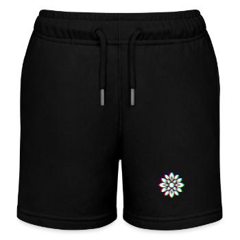EDM Trikolor - Floral Mandala - Glitch Rave style - Kinder Organic Joggingshorts Mini Bolter von Stanley/Stella - Schwarz - Vorne