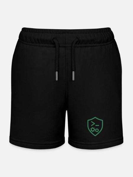 Bouclier de code avec engrenages - Short de jogging enfant bio Stanley/Stella - noir