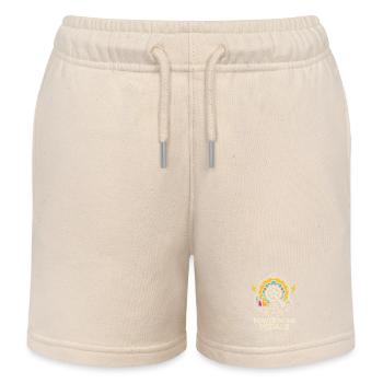 Futuristic bicycle design with lighting elements - Kids Organic Sweat Shorts by Stanley/Stella - soft Ecru - Front