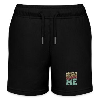 Admettez-le, la vie serait ennuyeuse sans moi - Short de jogging enfant bio Stanley/Stella - noir - Devant