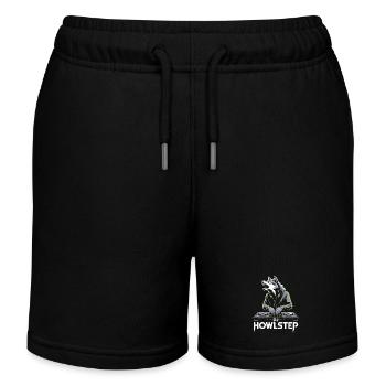 DJ Howlstep Wolf Am Mischpult Rave Vibes - Kinder Organic Joggingshorts Mini Bolter von Stanley/Stella - Schwarz - Vorne