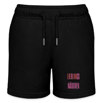 Lieblingsmädchen – Romantisches Typografie - Kinder Organic Joggingshorts Mini Bolter von Stanley/Stella - Schwarz - Vorne