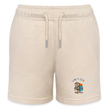Ein Backpacker Otter auf Reisen ein Globe Tr-Otter - Kinder Organic Joggingshorts Mini Bolter von Stanley/Stella - Natur - Vorne