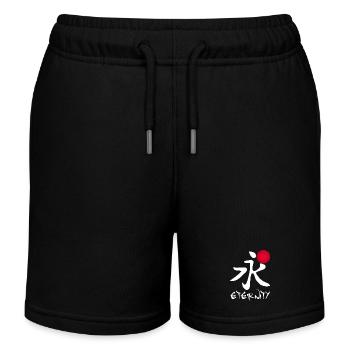 Ewigkeit in roter Kalligraphie - Kinder Organic Joggingshorts Mini Bolter von Stanley/Stella - Schwarz - Vorne