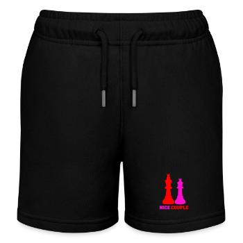 Royal Pair of Chess Pieces - Kids Organic Sweat Shorts by Stanley/Stella - black - Front