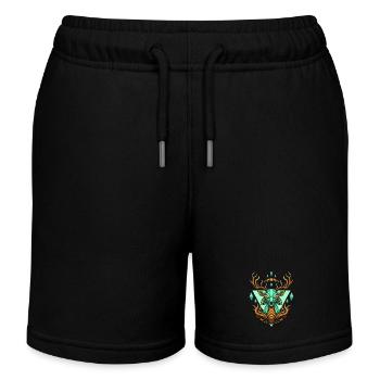 Cerf turquoise géométrique féerique - Short de jogging enfant bio Stanley/Stella - noir - Devant