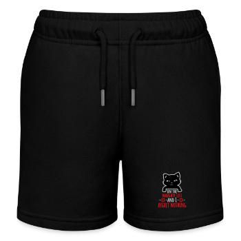 On the naughty list and regret nothing Böse Katze - Kids Organic Sweat Shorts by Stanley/Stella - black - Front