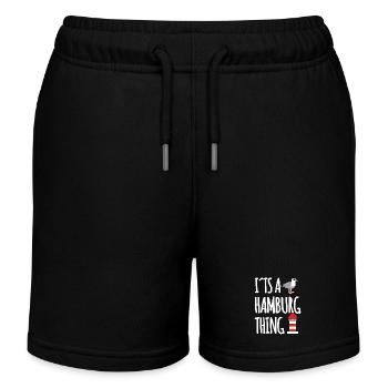 Hamburg Port Saying - Kids Organic Sweat Shorts by Stanley/Stella - black - Front