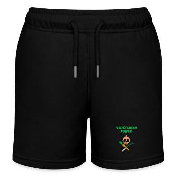 Die Kraft der Vegetarier - Kinder Organic Joggingshorts Mini Bolter von Stanley/Stella - Schwarz - Vorne