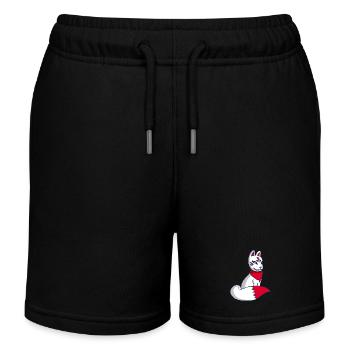 Renard blanc et rouge manga - Short de jogging enfant bio Stanley/Stella - noir - Devant