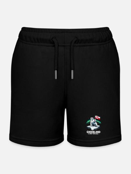 greenland is not for sale Flagge Bär Spruch - Kinder Organic Joggingshorts Mini Bolter von Stanley/Stella - Schwarz
