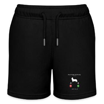 Cardigan Welsh Corgi Is Calling Dog Lover Design - Kids Organic Sweat Shorts by Stanley/Stella - black - Front