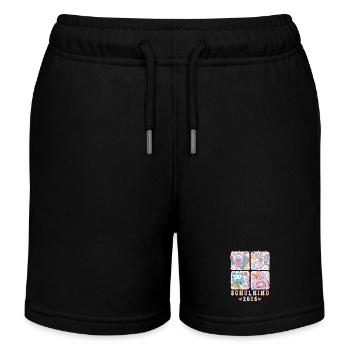 School Child 2026 School Enrollment Girl Gift Idea - Kids Organic Sweat Shorts by Stanley/Stella - black - Front