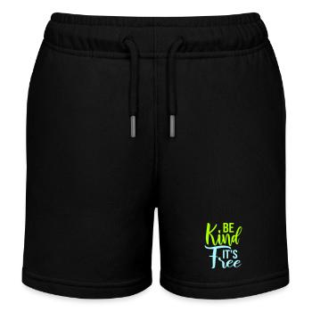 Be Kind It's Free Kindness Statement Saying - Kids Organic Sweat Shorts by Stanley/Stella - black - Front