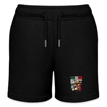 Mexiko Stolz & Heimat Mexikaner Mexico Flagge - Kinder Organic Joggingshorts Mini Bolter von Stanley/Stella - Schwarz - Vorne