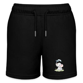 Pastell Elefant Wasserspiel - Kinder Organic Joggingshorts Mini Bolter von Stanley/Stella - Schwarz - Vorne