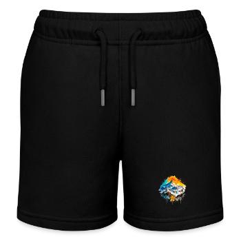 Montagnes aquarellées de l’Himalaya et drapeaux de prière - Short de jogging enfant bio Stanley/Stella - noir - Devant