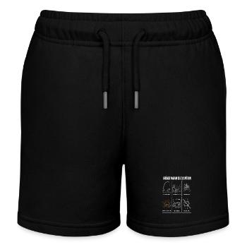 Gründe warum ich zu spät bin Lustiges Angler Motiv - Kinder Organic Joggingshorts Mini Bolter von Stanley/Stella - Schwarz - Vorne