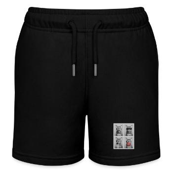Cats Bengal Cat - Kids Organic Sweat Shorts by Stanley/Stella - black - Front