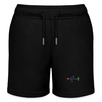 Bouche d’incendie Pulse Heartbeat Brigade de pompiers - Short de jogging enfant bio Stanley/Stella - noir - Devant