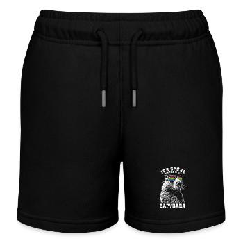 Ich spüre das Tier in mir, es ist ein Capybara - Kinder Organic Joggingshorts Mini Bolter von Stanley/Stella - Schwarz - Vorne