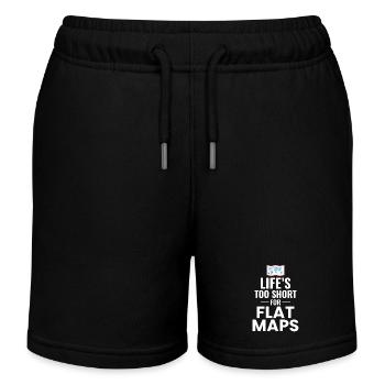 Das Leben ist zu kurz für flache Karten Weltkarte GIS - Kinder Organic Joggingshorts Mini Bolter von Stanley/Stella - Schwarz - Vorne