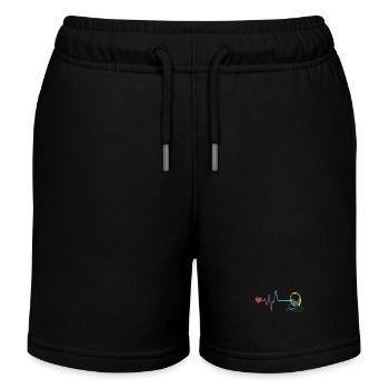 Kopfhörer Puls Herzschlag - Kinder Organic Joggingshorts Mini Bolter von Stanley/Stella - Schwarz - Vorne