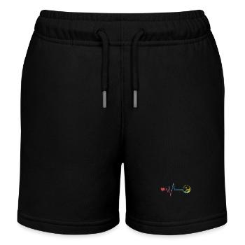 Fußball Puls Herzschlag - Kinder Organic Joggingshorts Mini Bolter von Stanley/Stella - Schwarz - Vorne