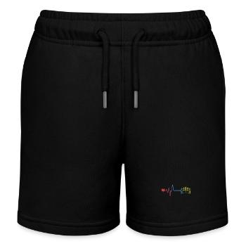 Crown Pulse Heartbeat - Kids Organic Sweat Shorts by Stanley/Stella - black - Front