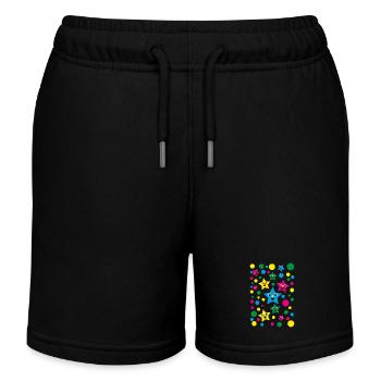 Lustige Sterne in pink und blau für jede Party. - Kinder Organic Joggingshorts Mini Bolter von Stanley/Stella - Schwarz - Vorne