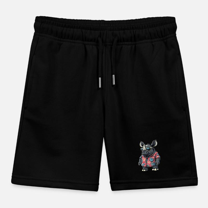 Rhino Funny Summer Kids Organic Sweat Shorts by Stanley/Stella