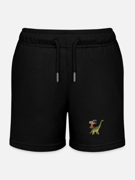 Dino und Vulkan - Stanley/Stella børne sweatshorts økologisk - sort
