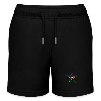 Stars colorful stars many stars - Kids Organic Sweat Shorts by Stanley/Stella - black - Front
