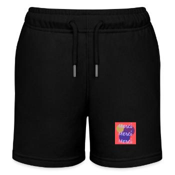 MERCI. MERCI MAÎTRESSE. CADEAU MAÎTRESSE. VACANCES - Short de jogging enfant bio Stanley/Stella - noir - Devant